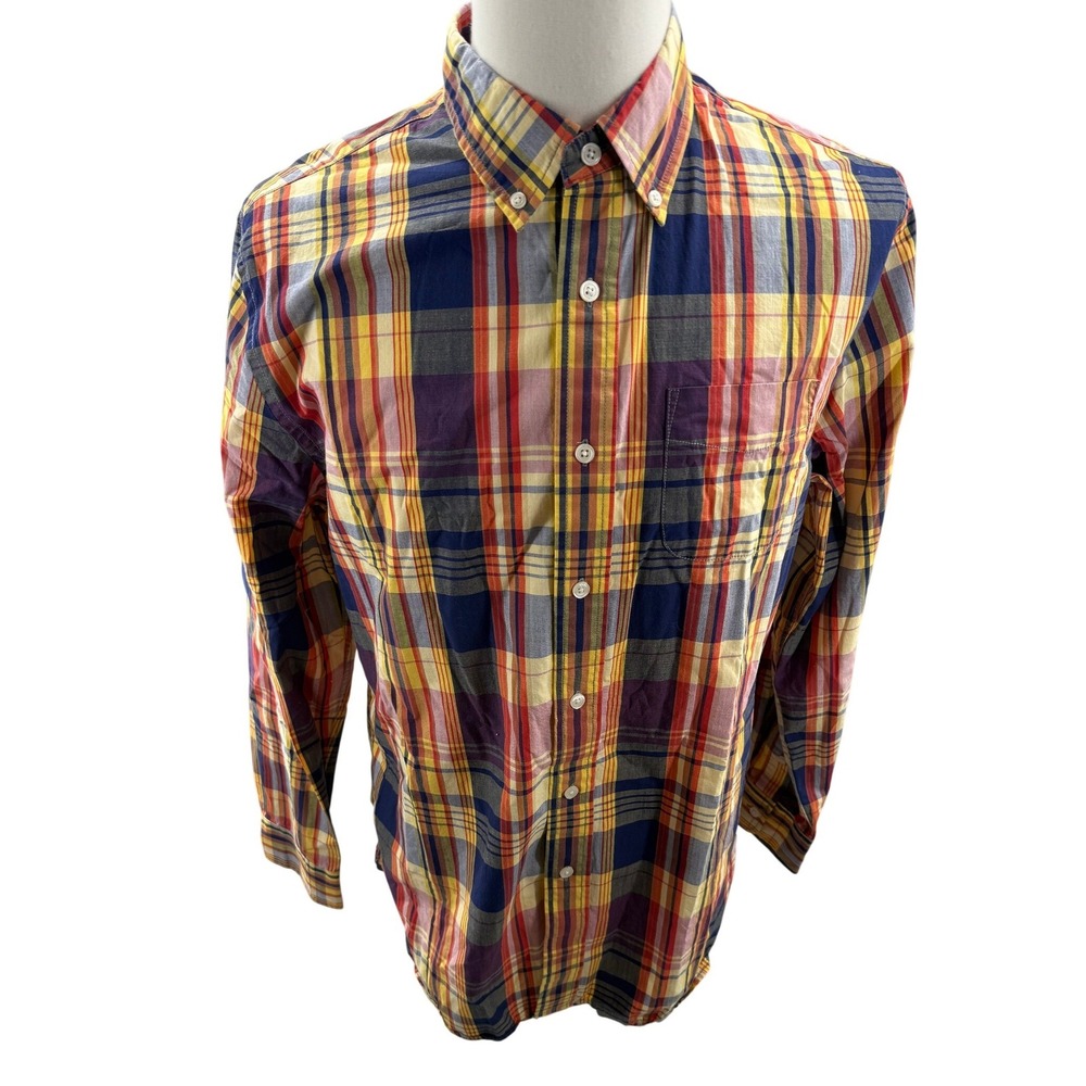 Grayers Clothiers Mens Plaid Button Down Shirt Long‎ Sleeve Cotton Large
